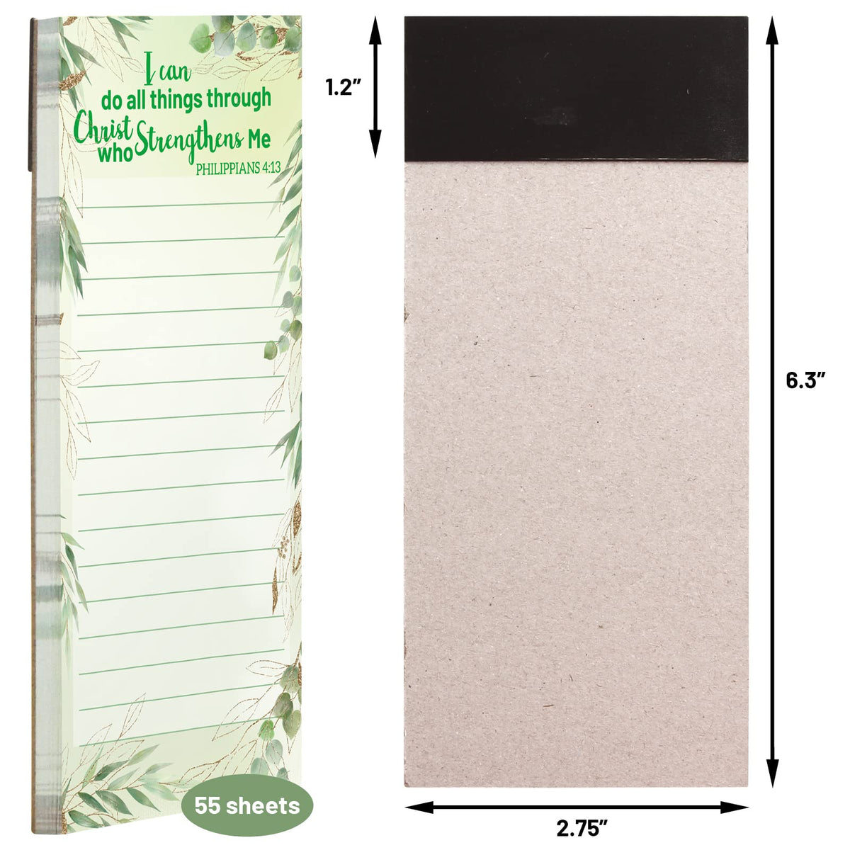 Fancy Land Religious Magnetic Notepads Floral to Do List for Fridge Christian Memo Pads 6 Pack