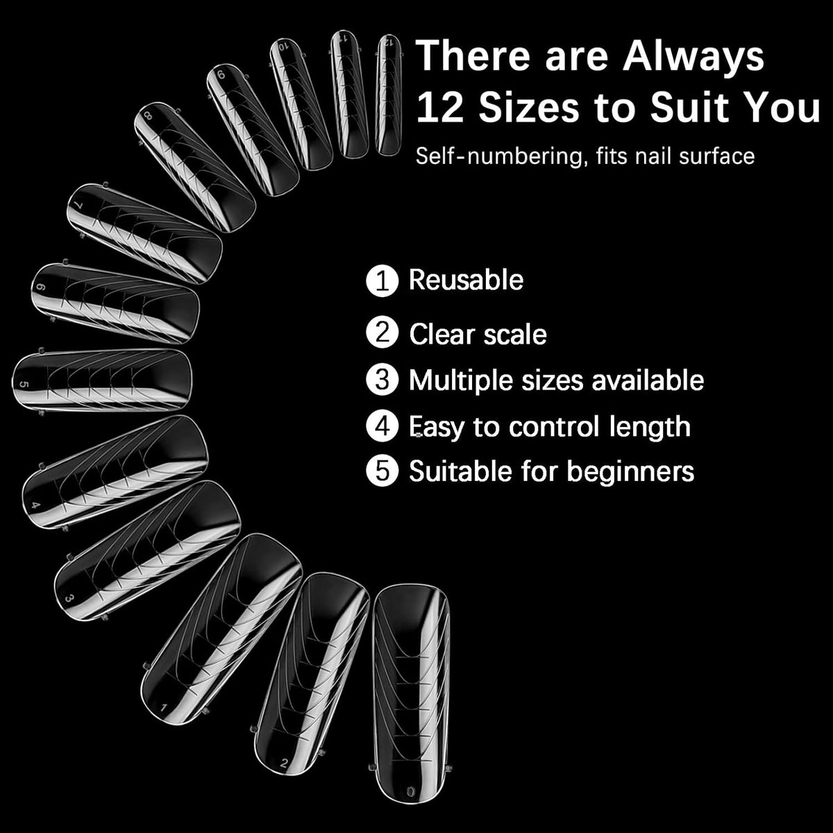 130 Pcs Poly Extension Gel Dual Nail Forms Nail Molds With Scale Builder Coffin Nail for Gel Manicure Nail Art Design Salon DIY at Home (Long Round-Head Dual Nail Forms Set)