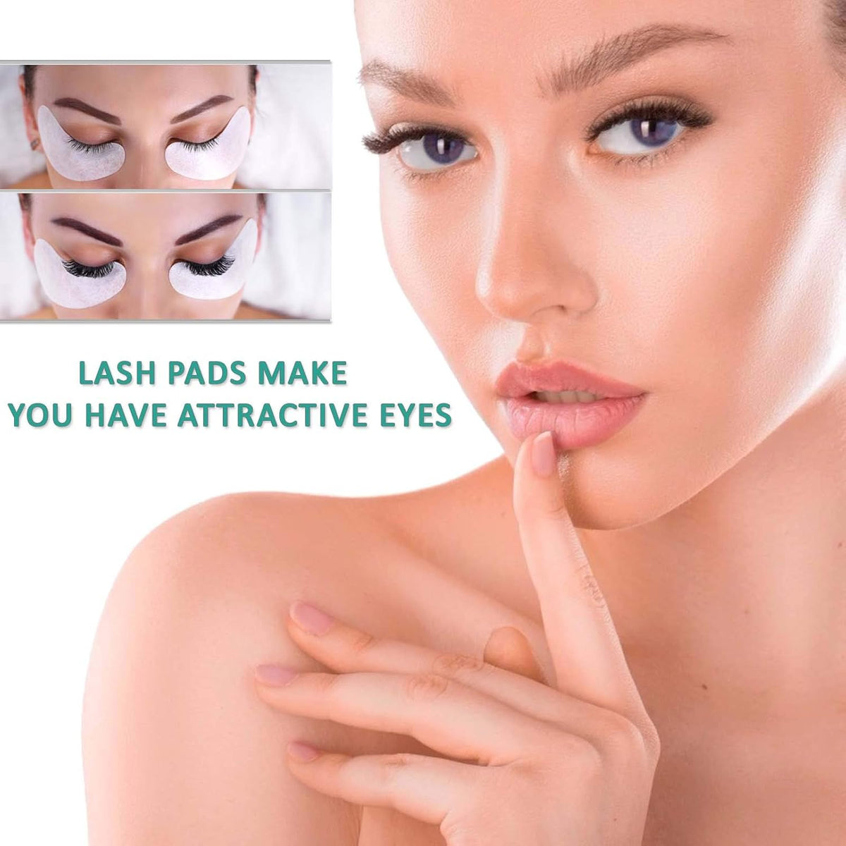 50 Pairs Under Eye Pads, Lint Free Lash Extension Eye Gel Patches for Beauty Salon False Eyelash Extensions Grafting, Hydrogel Eye Mask Beauty Makeup Tool