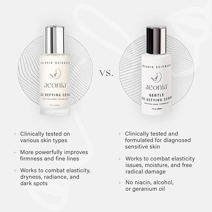 Aeonia Age-Defying Serum – Certified Space Technology Skincare, Anti-Aging Face Serum with Bacillus Lysate, Resveratrol – Hydrates, Firms, Smooths Skin Texture & Reduces Fine Lines, 1 Fl Oz