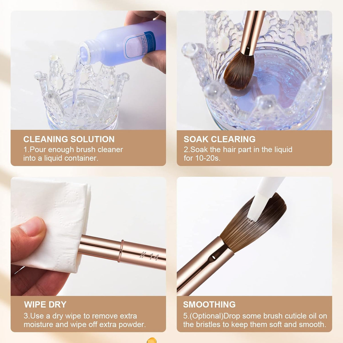 Acrylic Nail Brush Size 4,KEMEISI 100% Pure Kolinsky Nail Art Brushes Sturdy Handle Oval Shaped Acrylic Powder Nail Design Tools for Professional Manicure DIY Home Salon (Gold)