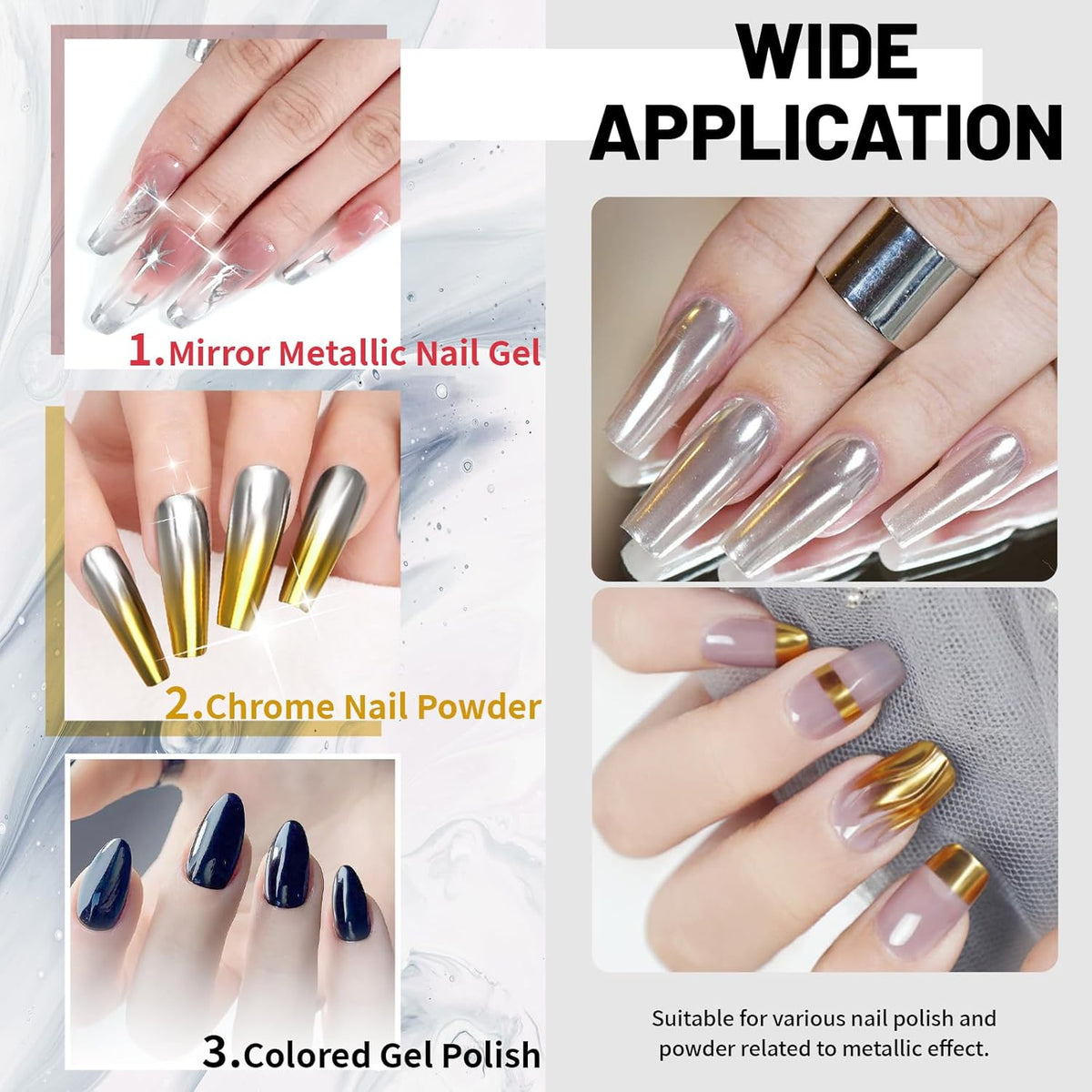 15ml Base Coat for Metallic Painting Gel, No Wipe Base Polish for Chrome Nail Powder, Mirror Nail Gel, Easy to Make Mirror Effect