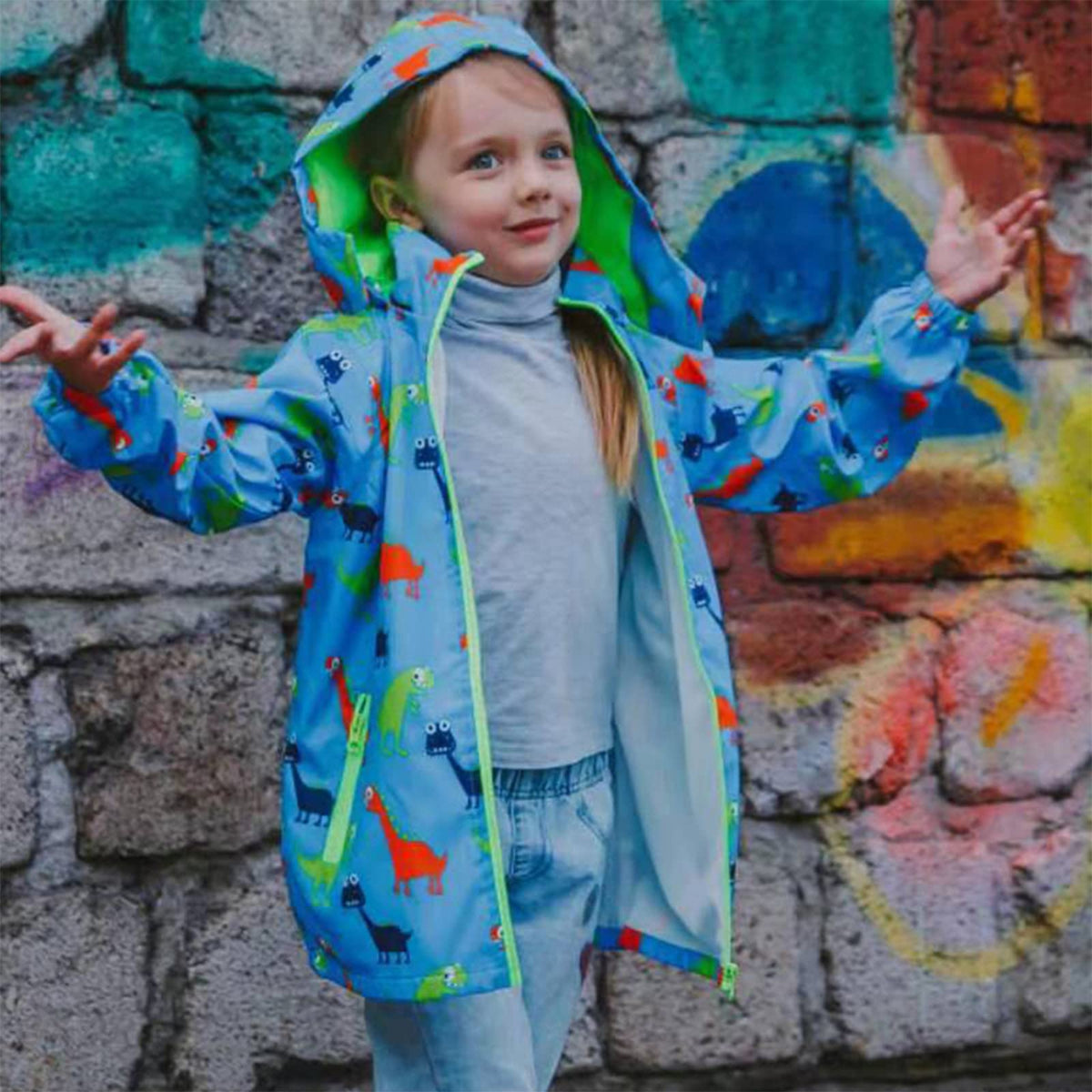 HZXVic Toddler Boys Raincoat Waterproof,Lightweight Kids Rain Poncho Jacket Windbreaker Outwear Coat，Blue 2T