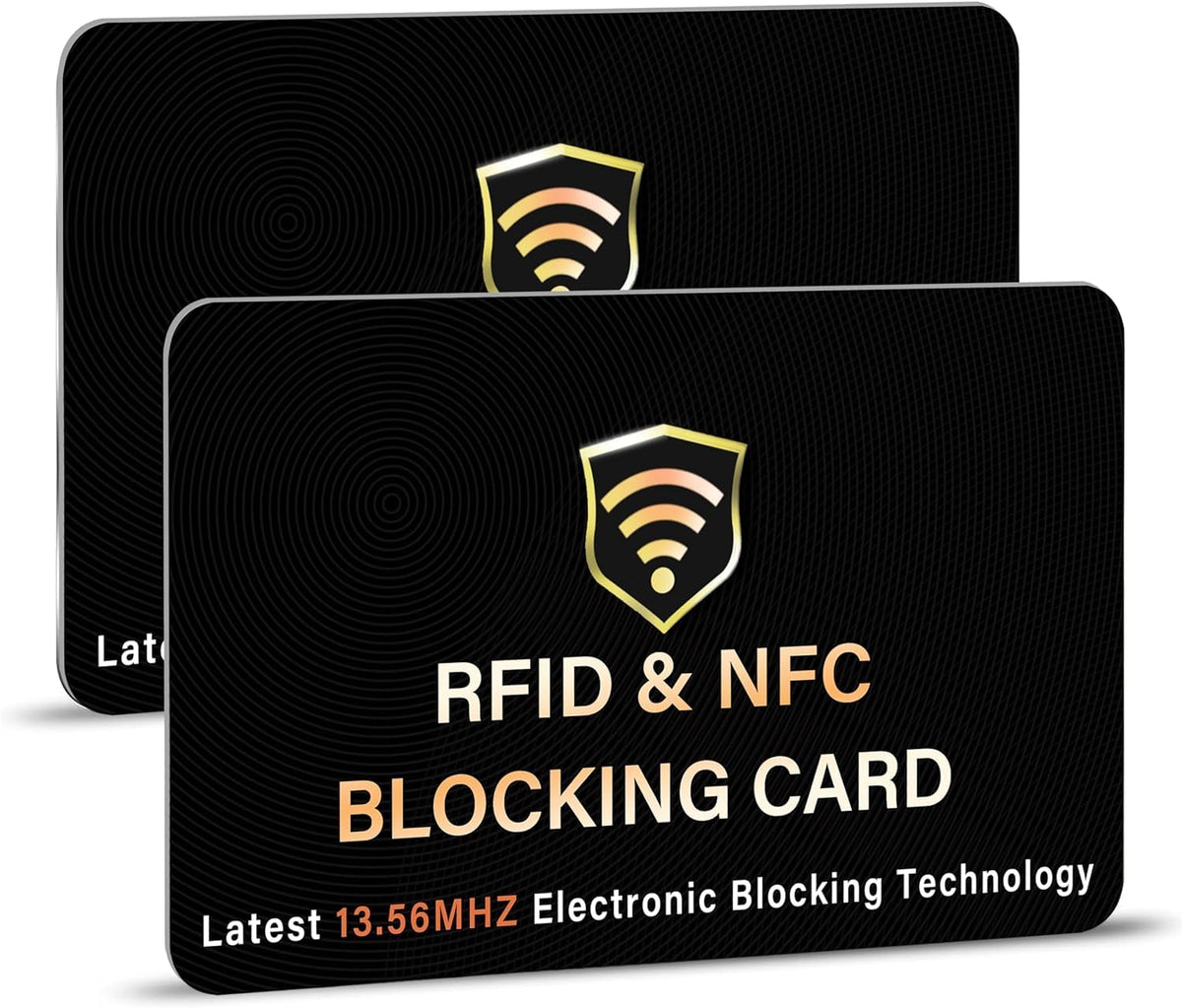SaiTech IT 5 Pack RFID Blocking Card, One Card Protects Entire Wallet Purse, NFC Contactless Bank Debit Credit Card Protector ID ATM Guard Card Blocker–(Black)