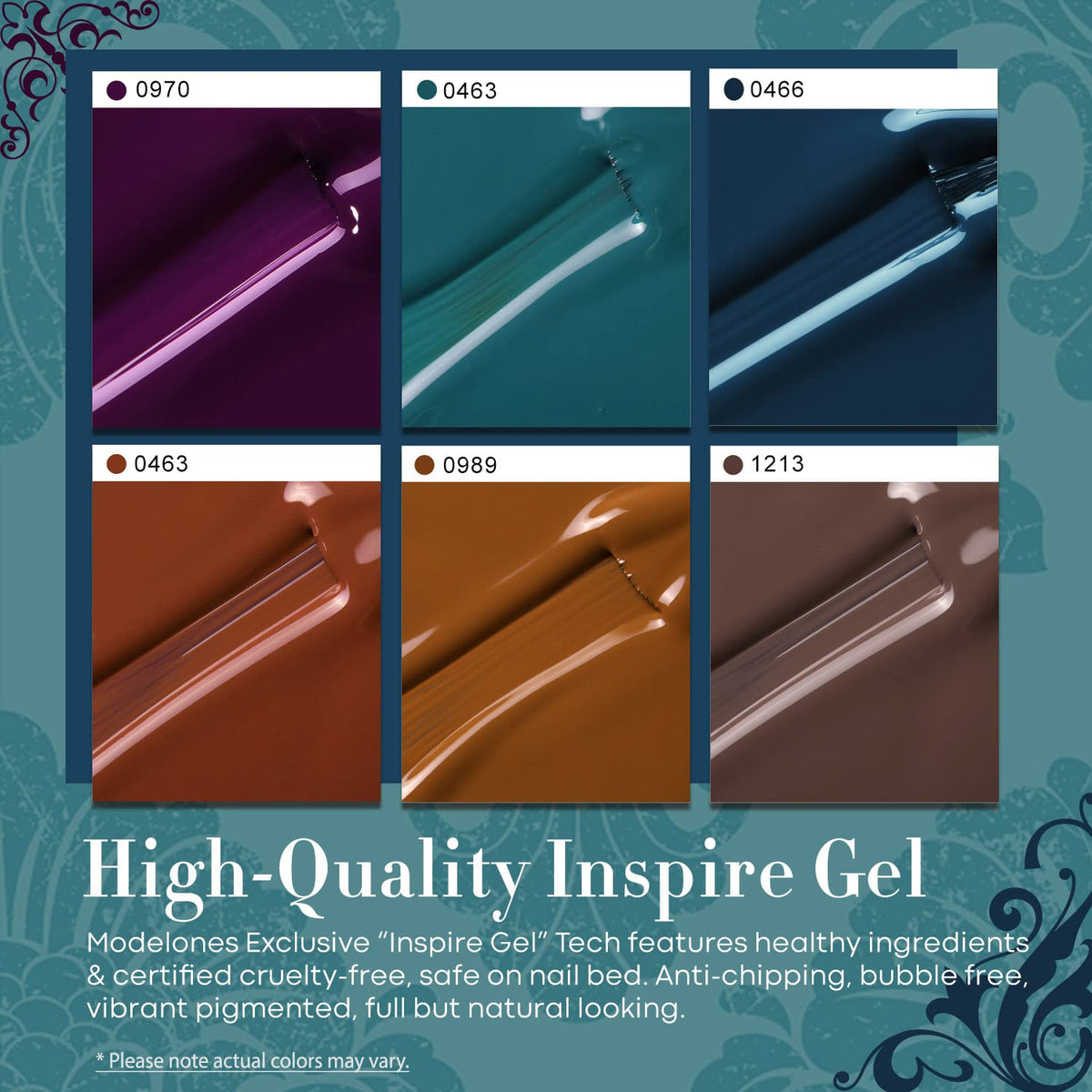 modelones Gel Nail Polish Set 6 Dark Colors, Morandi Shades Wine Purple Prussian Blue Brown Gel Polish High Pigmented Nail Art Kit Soak Off Manicure at Home DIY Women Girl Gift