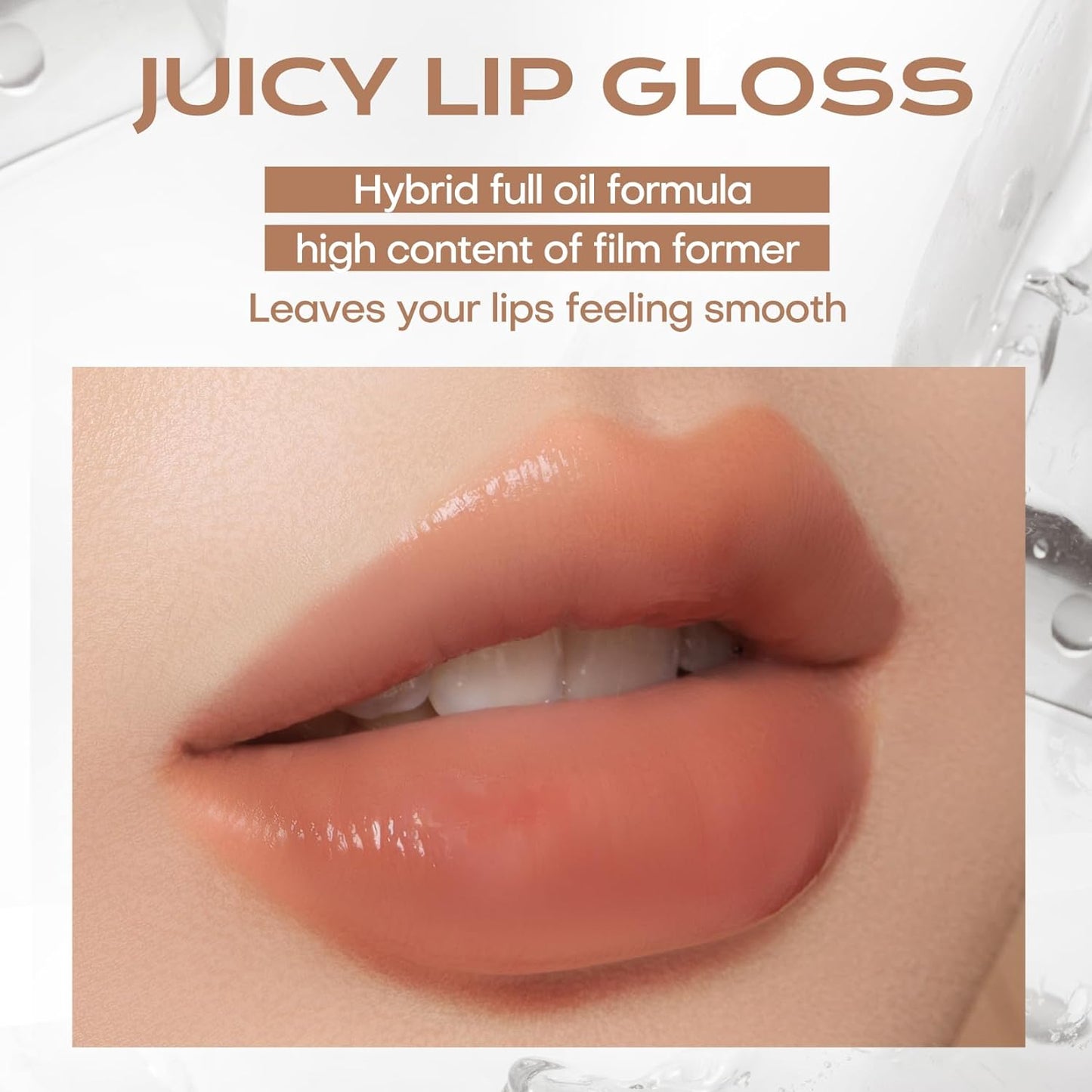 Mistine Lip Gloss Lip Oil Lip Plumber Non-sticky Tinted Lip Gloss for Women Infused with 1% Peptide Finish Lip Tint Hydrating Lip Stain Lightweight Feeling J03 Rose Wave 0.1 fl oz