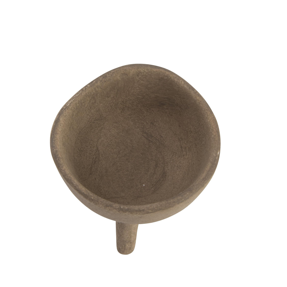 Creative Co-Op Boho Terracotta Footed Bowl with Organic Edge, Matte Taupe