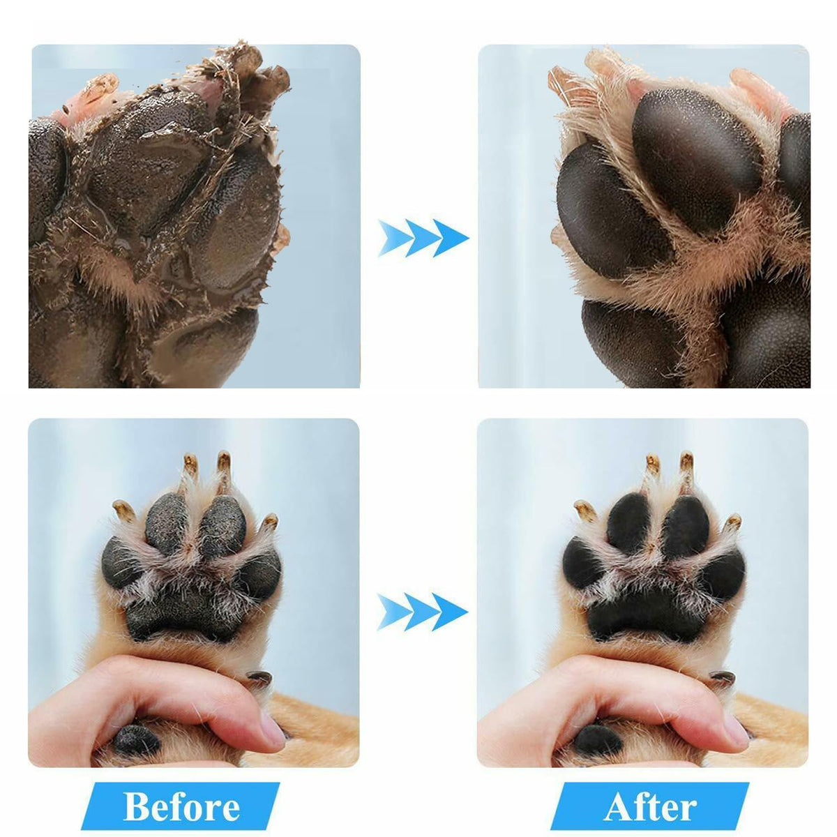 CAREFUNY 2 Pack Portable Dog Paw Cleaner, Washer, Buddy Muddy Pet Foot Cleaner for Medium Breed Dogs and Cats, Blue