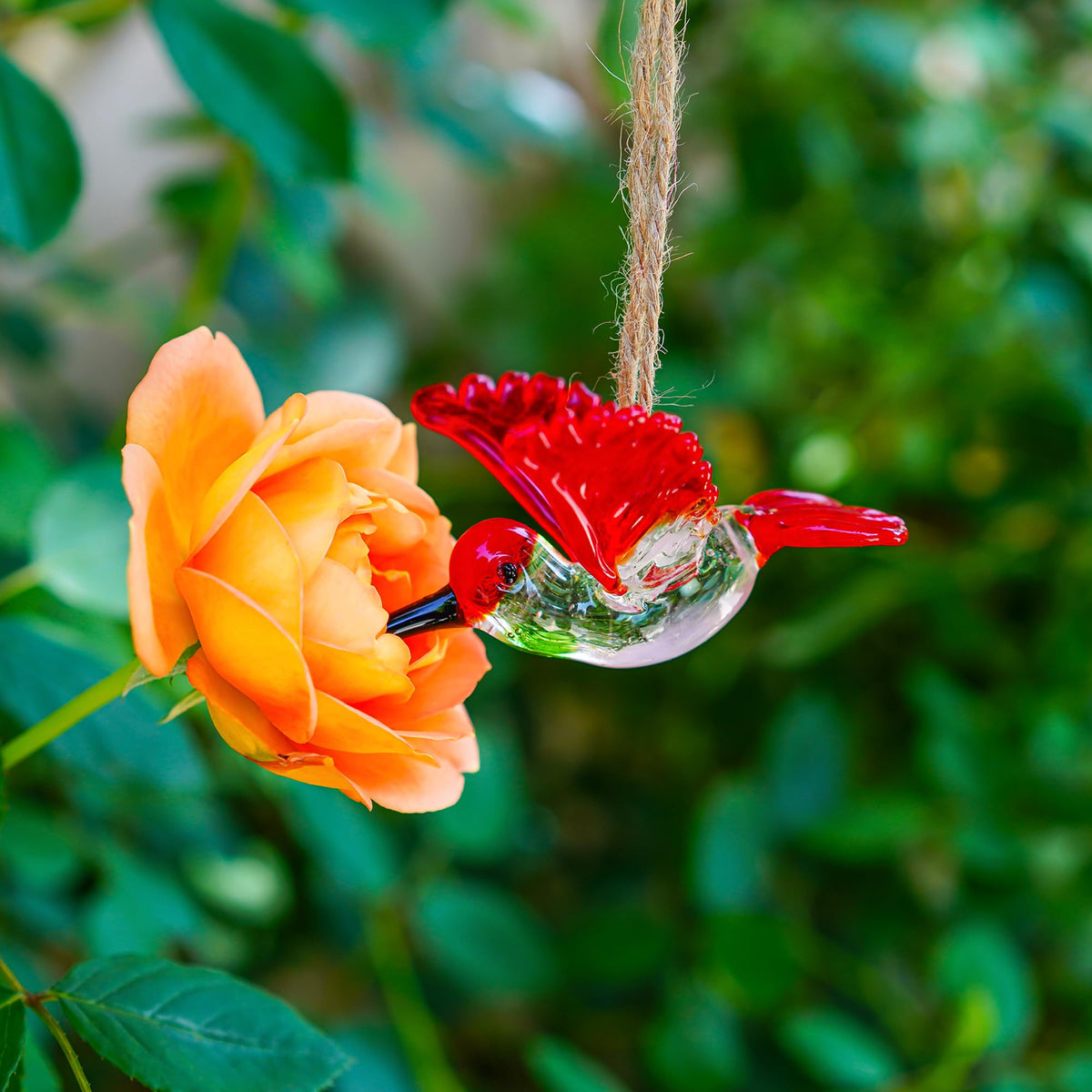 Handmade Hummingbird Ornament Xmas Decorative Hanging Ornament Glass Humming Bird Ornament for Home Party Christmas Tree Decorations
