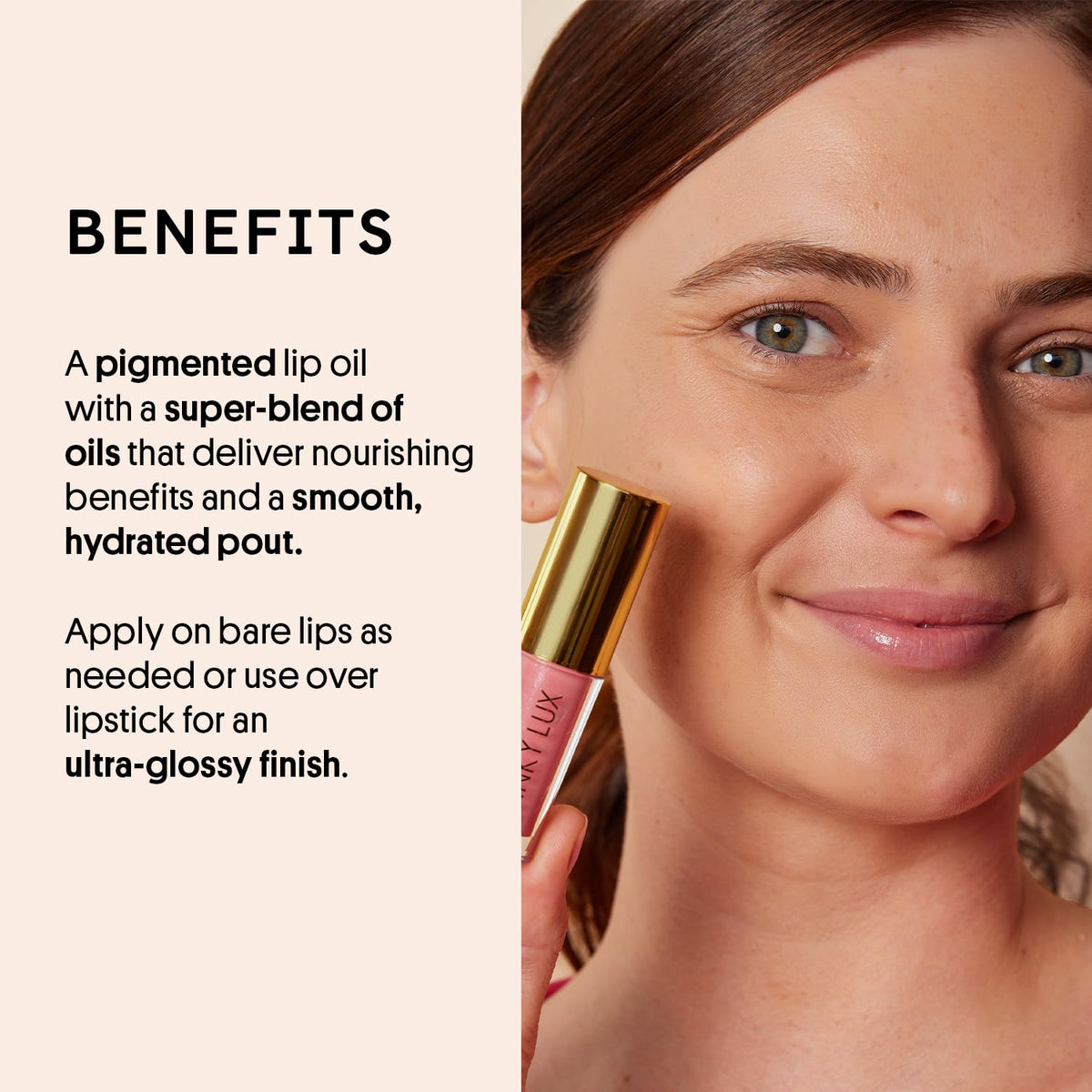 Winky Lux Passion Very There Lip Oil - Hydrating Baby Pink Tint with Jojoba Oil, Non-Sticky Glossy Lip Oil, Tinted Pink Gloss for Juicy Lips & Soft Vanilla Scent