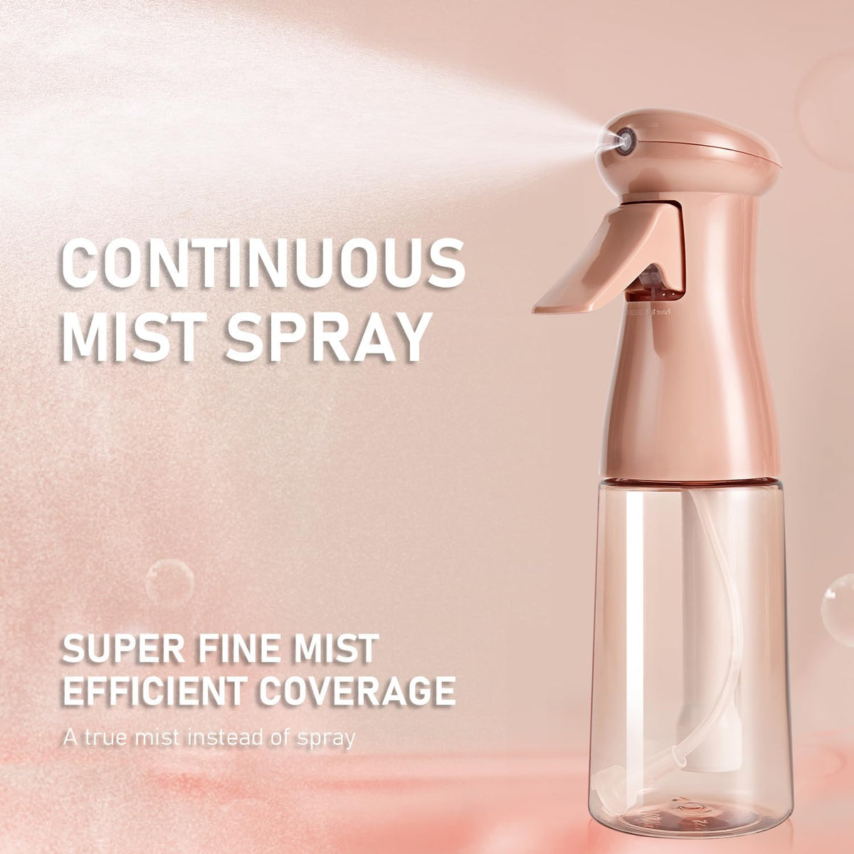 Spray Bottle For Hair, Continuous Mister Empty Spray Bottles, Ultra Fine Mist Water Sprayer for Hairstyling, Cleaning, Plants, Barbers, Salons, Essential Oil Scents - 2 Pack 6.8 OZ, White & Terracotta