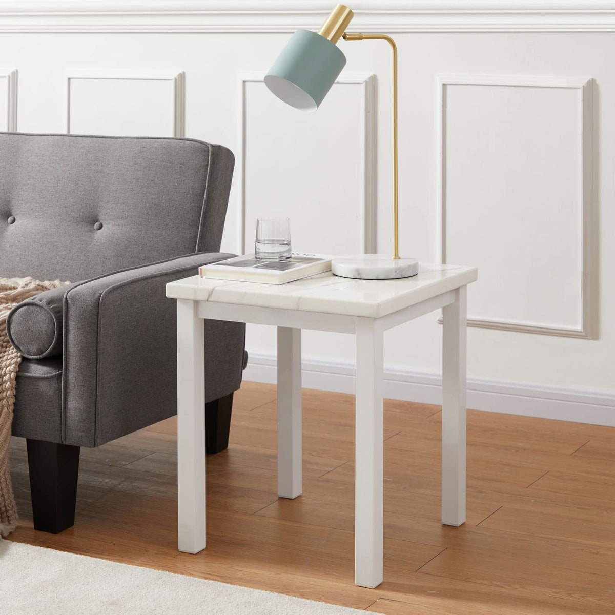Recaceik Coffee Table Set of 3, Modern Living Room Table Set, Faux Marble Coffee Table and End Table Sets, Simple & Stylish Center Tables for Living Room Home Office Apartment Furniture
