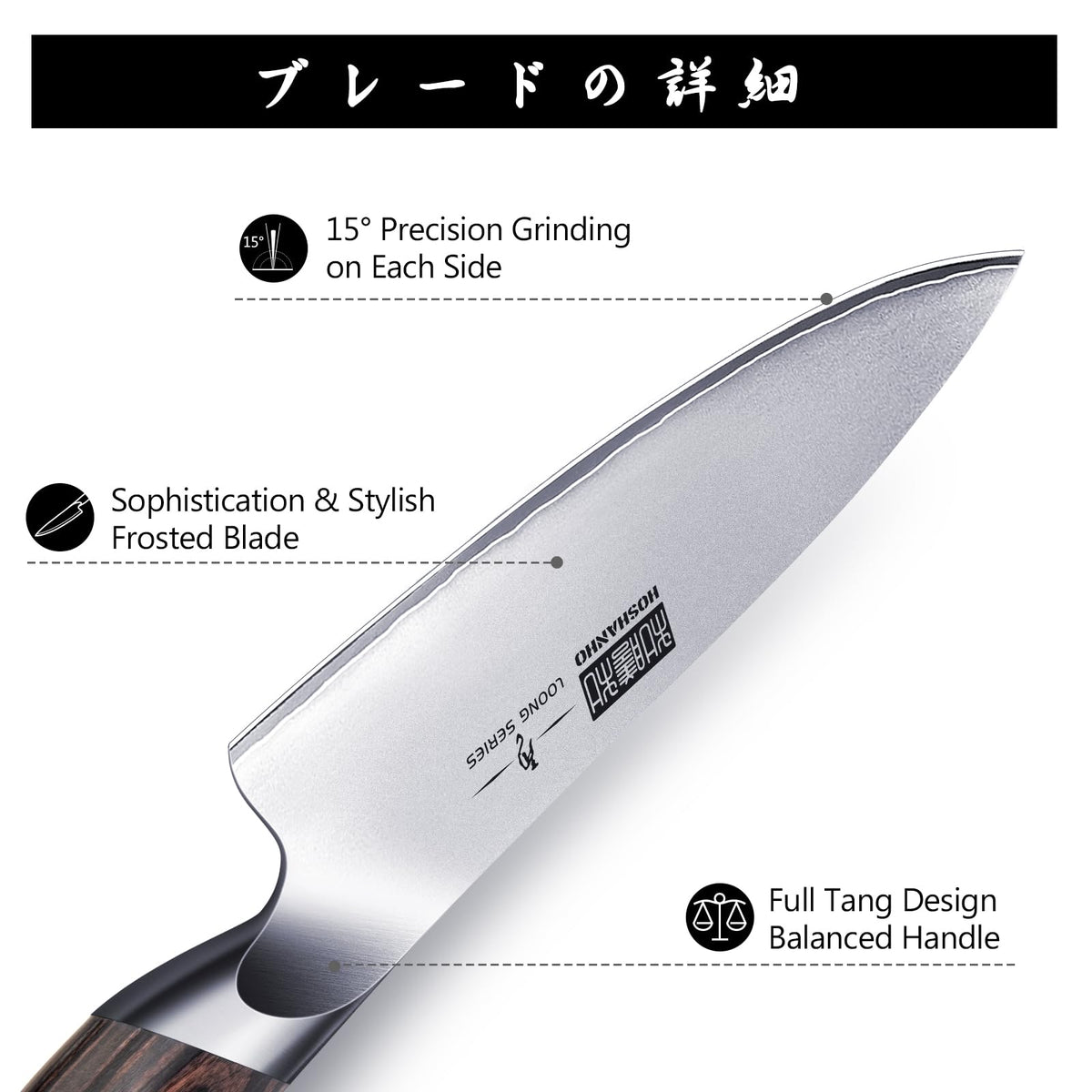HOSHANHO 5 Pieces Knife Set, Japanese High Carbon Stainless Steel Kitchen Knife Sets, Professional Ultra Sharp Chef Knives Set with Ergonomic Pakkawood Handle