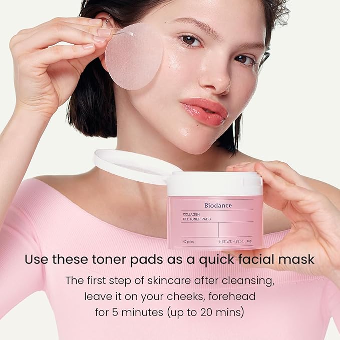 BIODANCE Gel Toner Pads Duo: Collagen & Ceramide Panthenol Toner Pads Set, Korean Skincare Set, Christmas Gifts Stocking Stuffers for Plumping, Pore Perfecting, Hydrating, Moisturizing