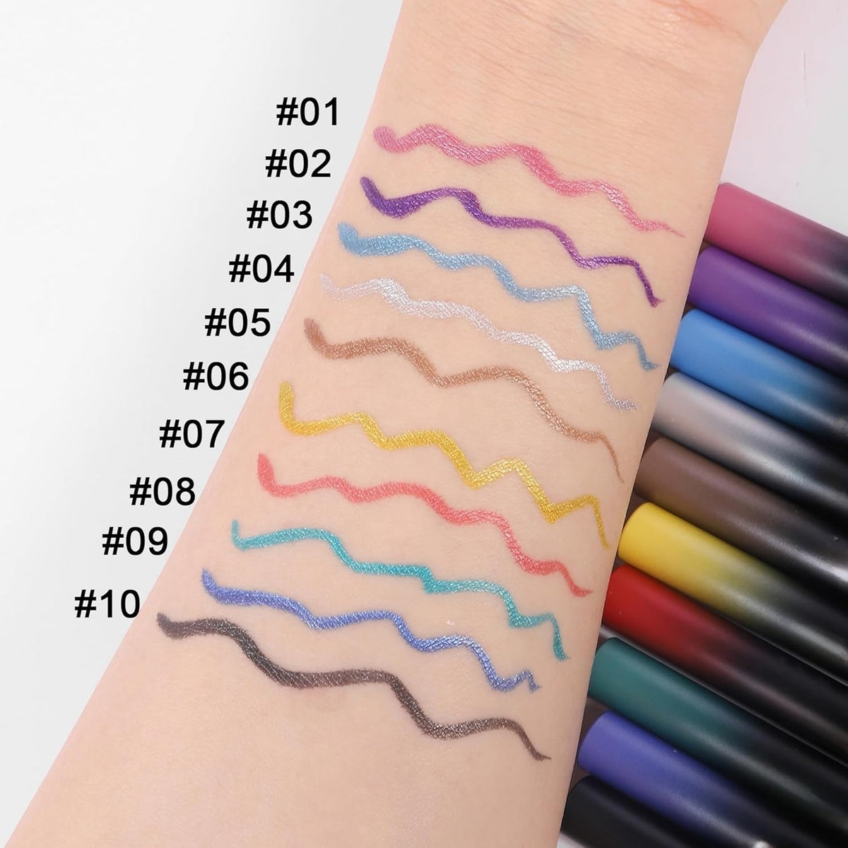 liquid eyeliner waterproof metallic satin finish ink eyeliner pen long lasting high pigmented Green