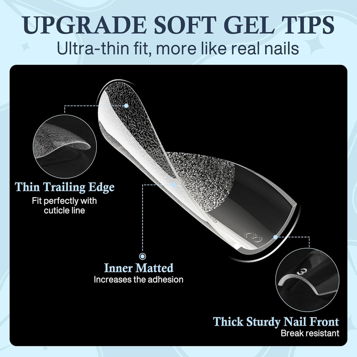 Short Coffin Nails Tips: Soft Gel Pre-Shaped Acrylic Nail Tips Coffin 360pcs Fake Nails Half Matte Full Cover Clear Press on False Acrylic Nails for Nail Extension Home DIY 12 Sizes