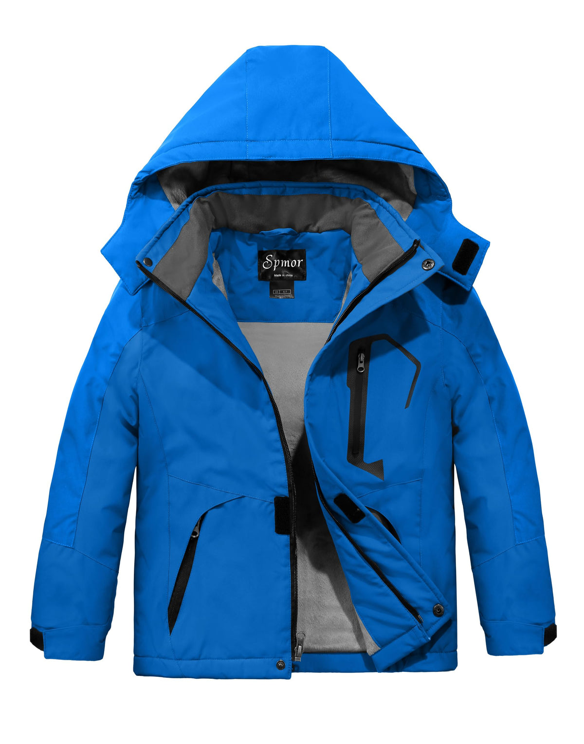 Spmor Boys Waterproof Ski Jacket Warm Coat Windproof Winter Snowboarding Jacket Solid Blue 6/7