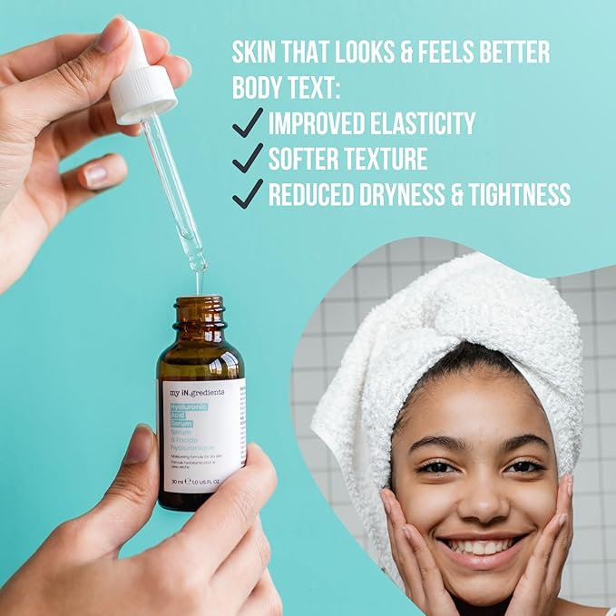Masque Bar My Ingredients 2% Hyaluronic Acid Serum for Face, Glowing serum for Face, Hydrating for All Skin Types -Paraben & Cruelty Free, Korean Skincare - 1Fl oz