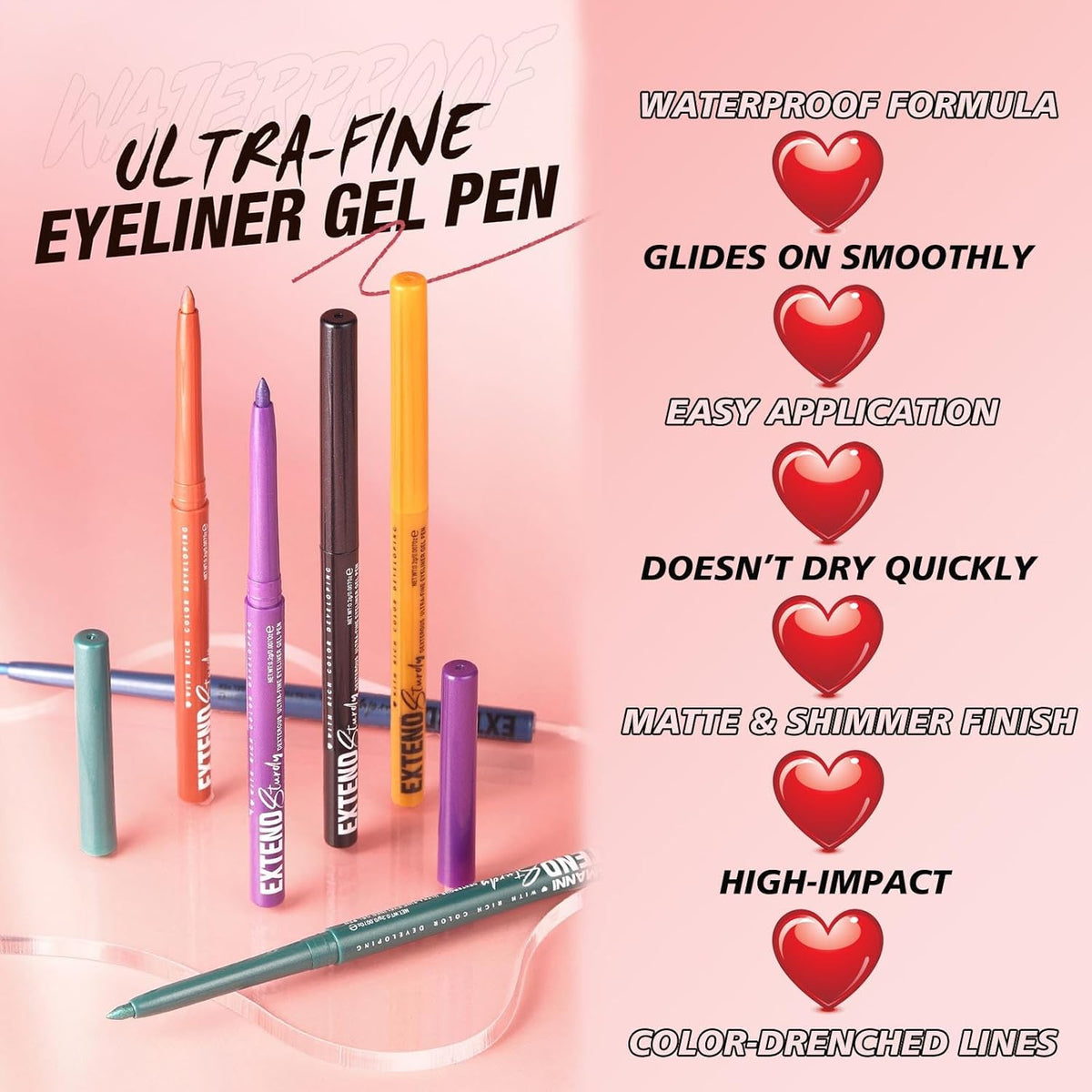 White Pencil Eyeliner Waterproof Retractable Cream White Gel Eyeliner Smudge-proof Hypoallergenic (01#)
