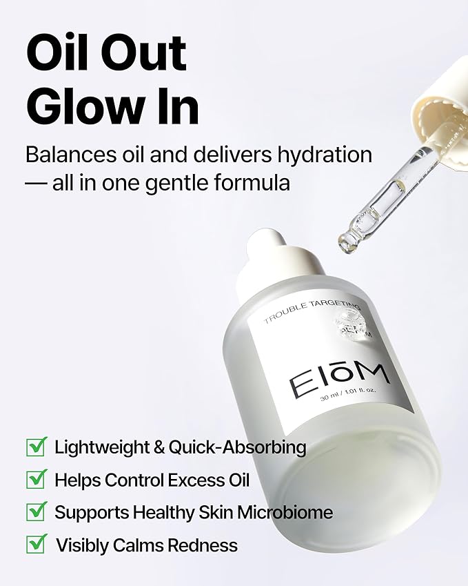 Trouble Targeting Serum, Hydrating & Balancing Face Serum with Niacinamide, Hyaluronic Complex & Tea Tree Biome for Oily Sensitive Blemish-Prone Skin, Korean Skincare (30ml / 1.01 fl.oz.)