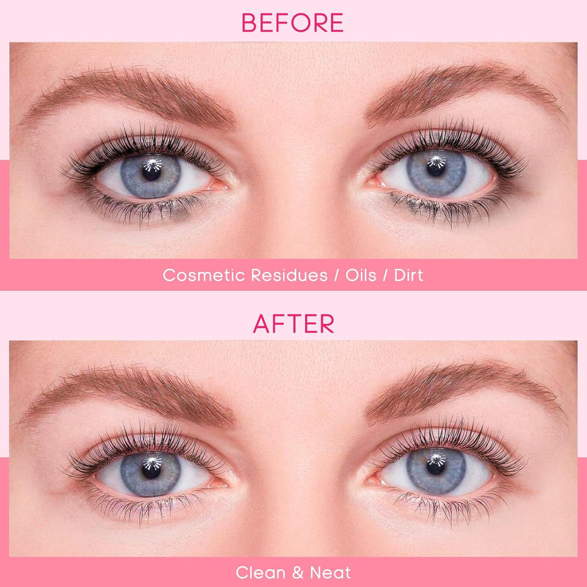Buqikma Lash Cleaning Kit - Lash Shampoo Kit Eyelash Extension Cleanser for Extensions 60ML with Rechargeable Handheld Lash Fan Dryer Mascara Brush Rinse Bottle Makeup Cleansing Foam for Lash Care
