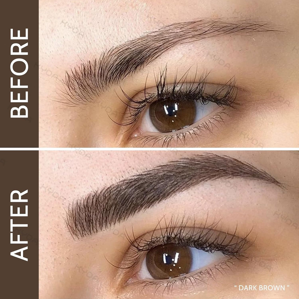 KYDA 2 Pcs Tinted Eyebrow Cream, Ultra-Fine Brush Tinted Brow Gel, Waterproof Smudgeproof Eyebrow Mascara, Long Wear, Natural Brow Makeup without Clumping, Dark Brown