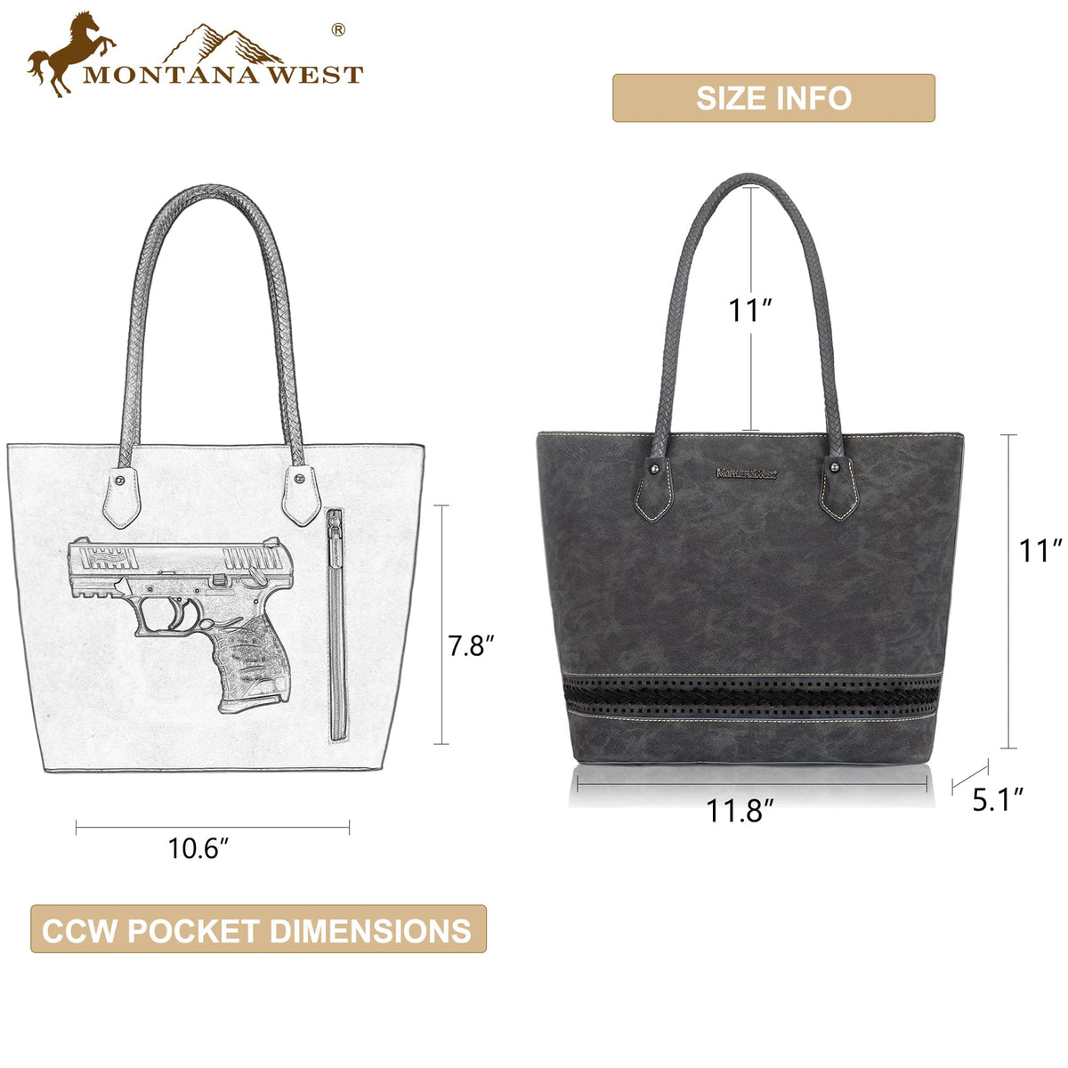 Montana West Large Handbags for Women Tote Bag with Zipper Top-handle Shoulder Bag MWC-090BK