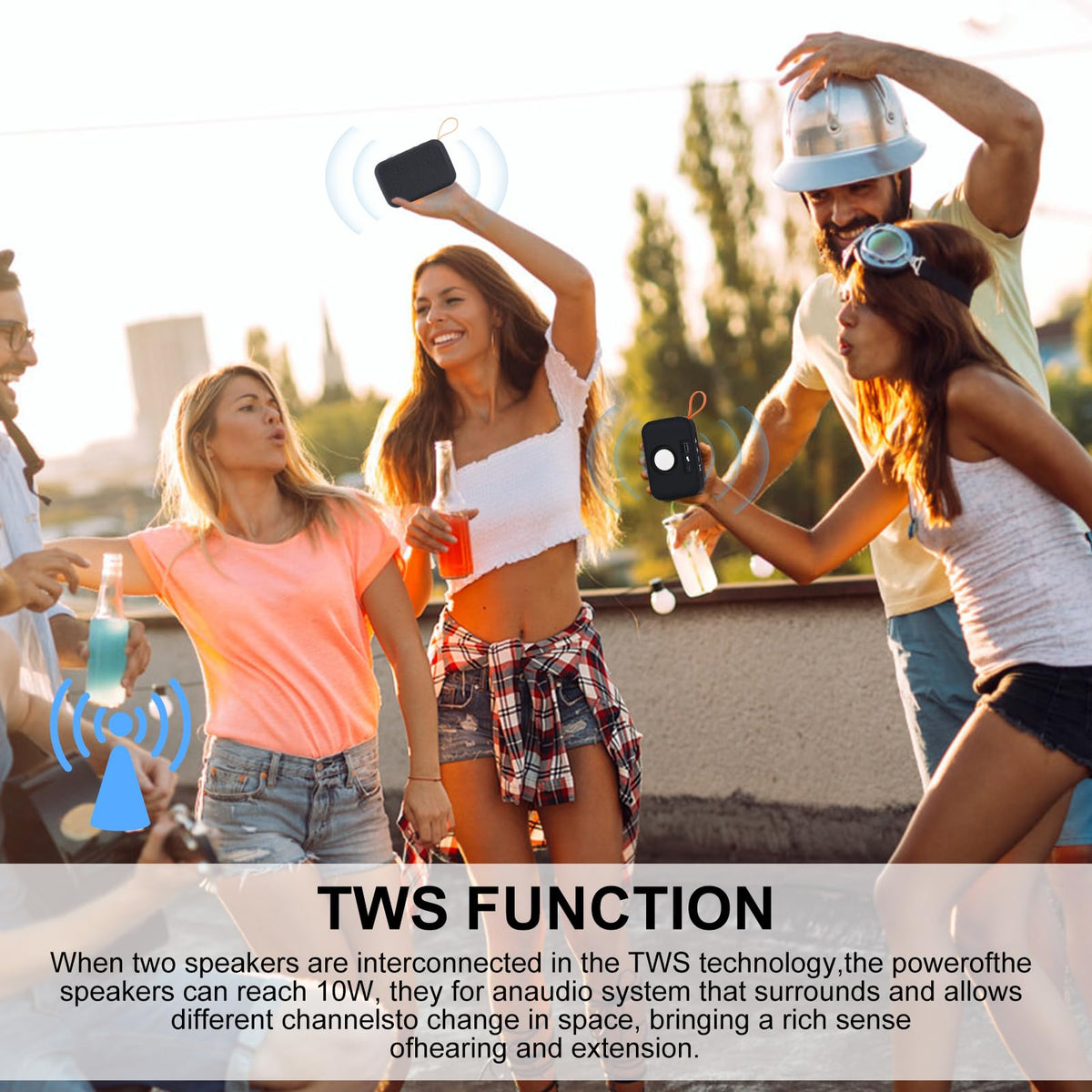 Xjahwr Portable Bluetooth Speakers, Wireless Bluetooth Speaker, Deep Bass, Outdoor Speakers with Handle, Supports TF Card for Outdoor