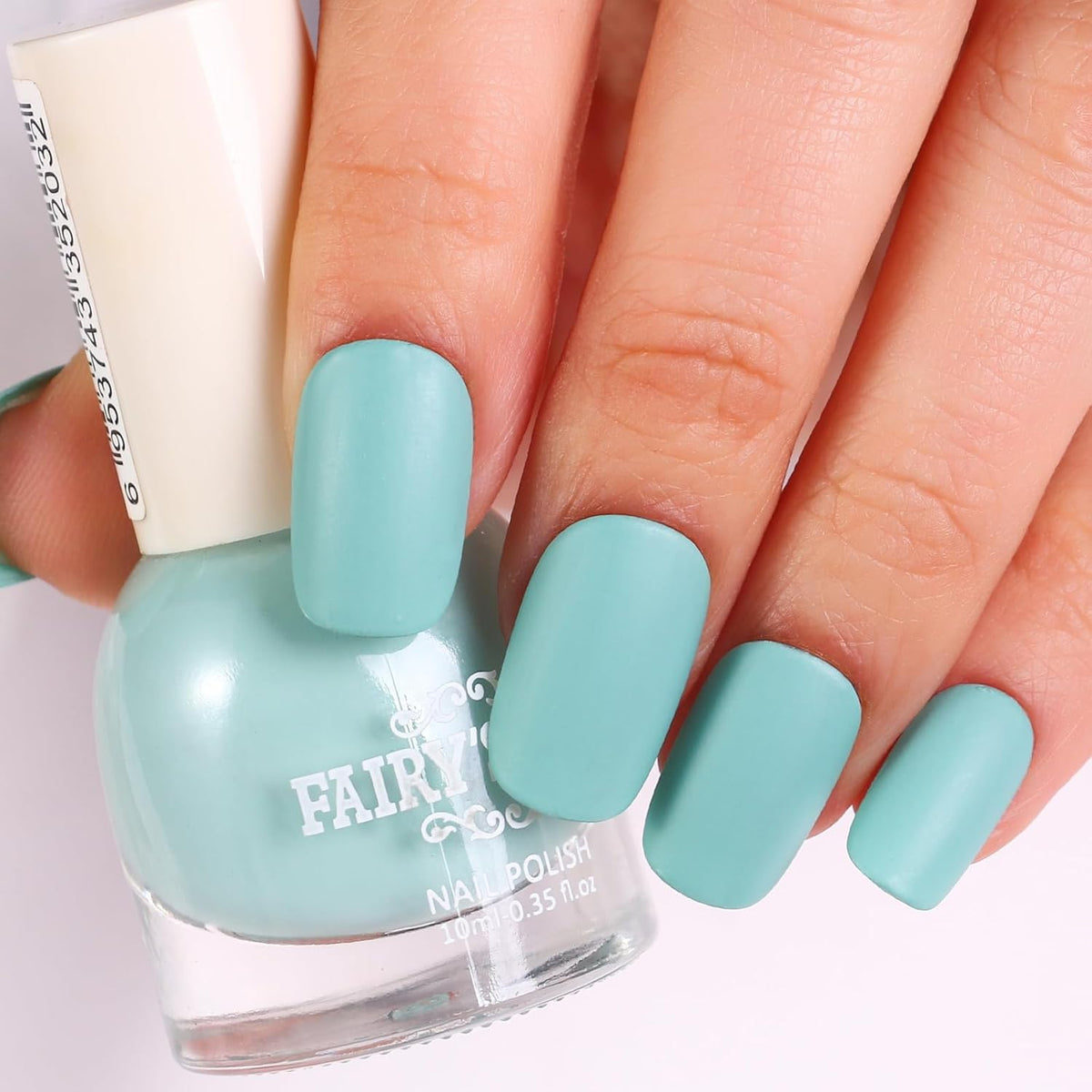 Matte Nail Polish Air Dry Nail Lacquer for Nail Art Varnish, Mist Effect Matte Finish Velvet Nail Polish, 0.35 fl oz (Cyan-14, 10 ML)