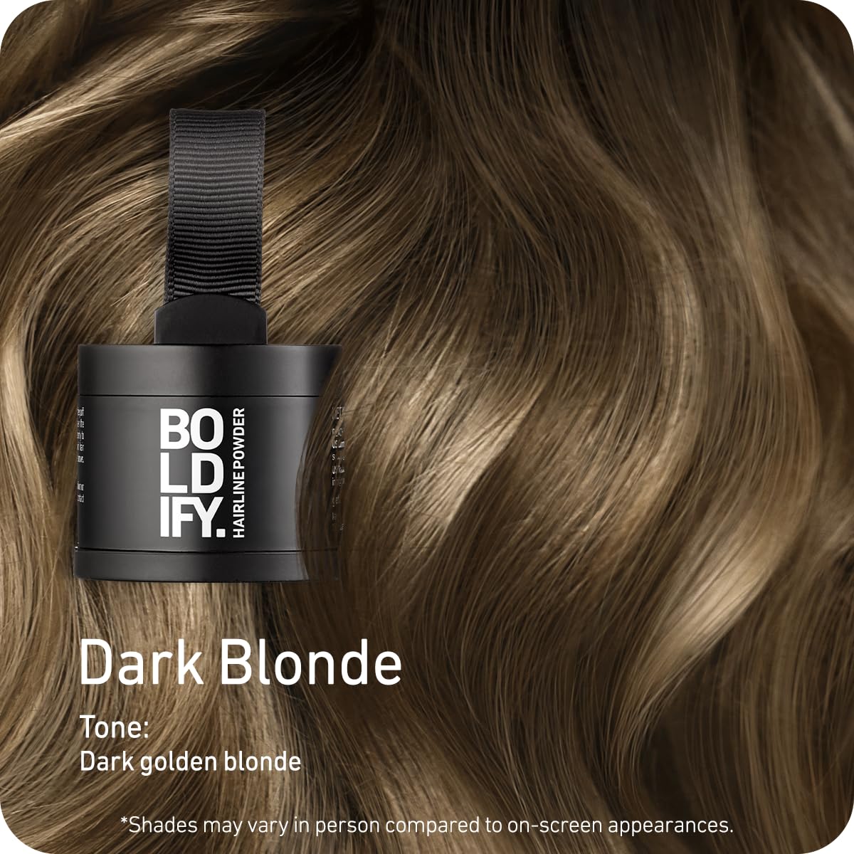 BOLDIFY Hairline Powder - Root Touch Up Hair Color for Gray Coverage - Bald Spot Concealing Hair Powder for Women & Men - 48-Hour Stain-Proof - Dark Blonde