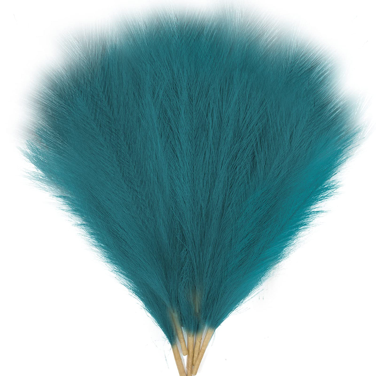 ULENDIS 8Pcs Faux Pampas Grass Boho Decor - 18" Fluffy Artificial Pampas Grass Branches for Vase Fillings, Flower Arrangements, Home Wedding Decor (Blue)