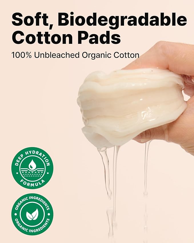 MAY COOP Raw Moisture Korean Toner Pad – Redness Relief, Hydrating, Exfoliating Cotton Pads with 75% Maple Sap for Skin Balancing & Smoother Texture, 70 Pads