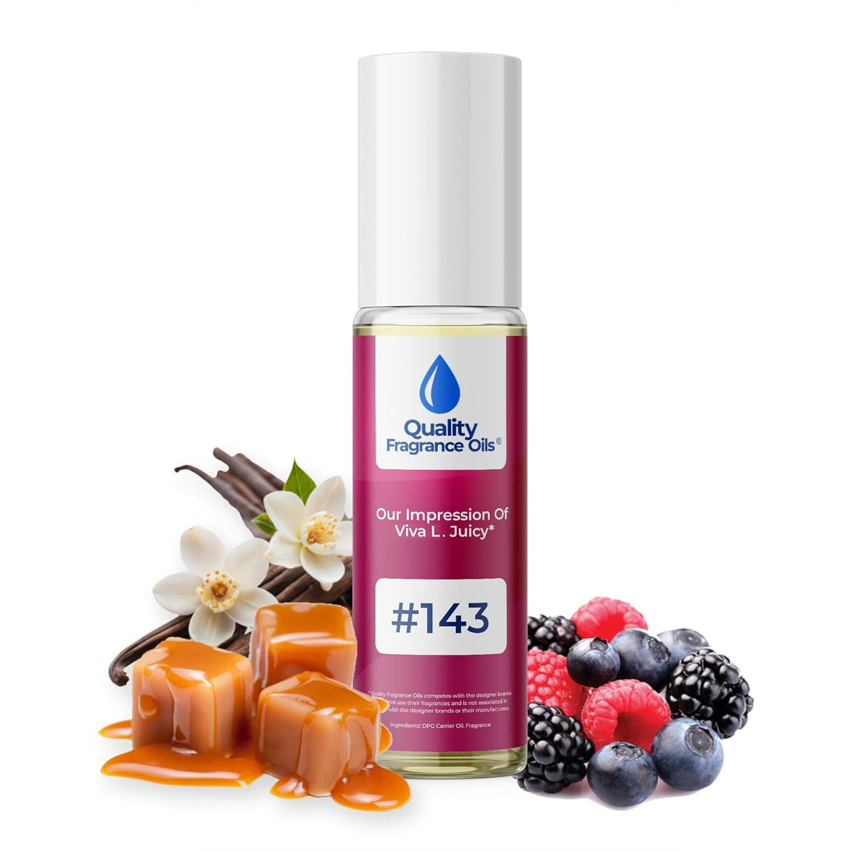 Quality Fragrance Oils' Viva Juicy Impression #143 | Long-Lasting Perfume Oil, Alcohol-Free, Strong Scent, 10ml Roll-On | Affordable Alternative to Designer Fragrances