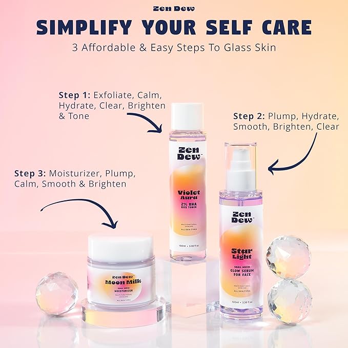 Star Light Korean Snail Mucin Serum (3.38 oz) Brightening & Hydrating K Beauty Face Serum for Glass Skin Glow – Smoothing Korean Skin Care