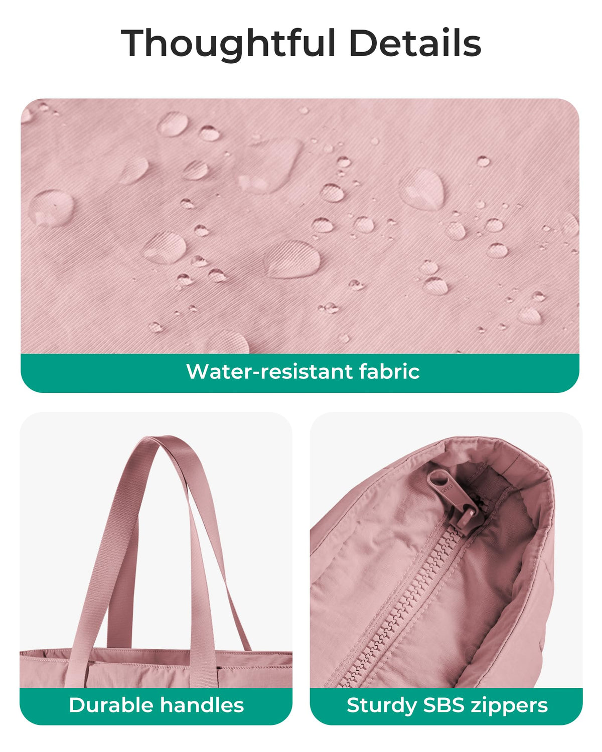 BAGSMART Tote Bag for Women with Zipper, Gym tote with Compartments, Work Tote Nurse Dance Yoga Bag for Travel