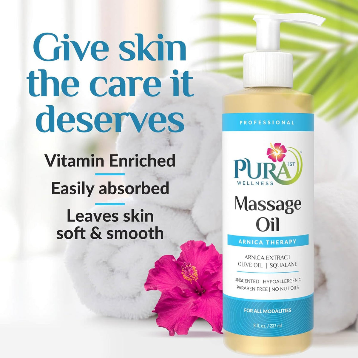 Wellness Professional 8oz Arnica Oil, 8oz, Massage Oil, Unscented Deep Tissue, Arnica, Hypoallergenic Arnica Oil for Physical Therapy and Muscle Recovery