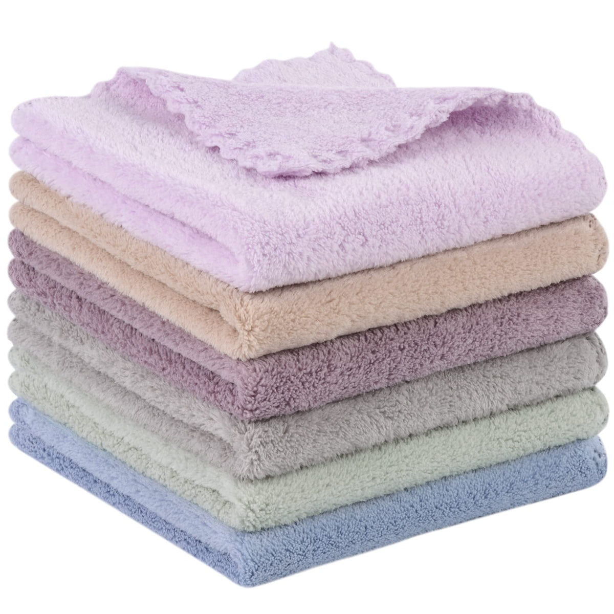 SUNLAND Microfiber Face Cloth Reusable Makeup Remover Facial Cleansing Towel Ultra Soft Face Washcloth 12inchx12inch 12 Pack Multicolor