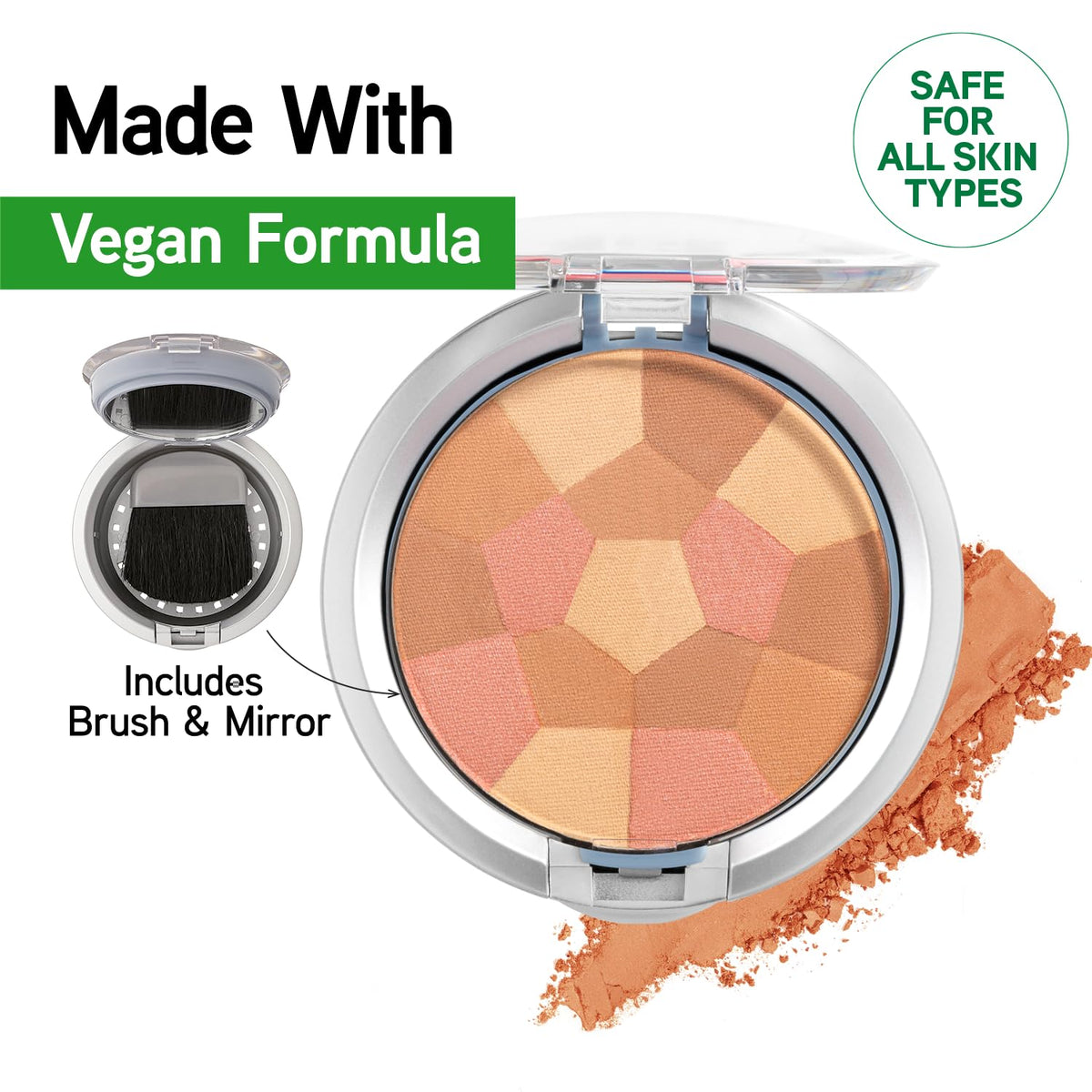 Physicians Formula Powder Palette Multi-Colored Blush, Silky Smooth Formula, Hypoallergenic, Blends Easily Without Irritation – Blushing Peach