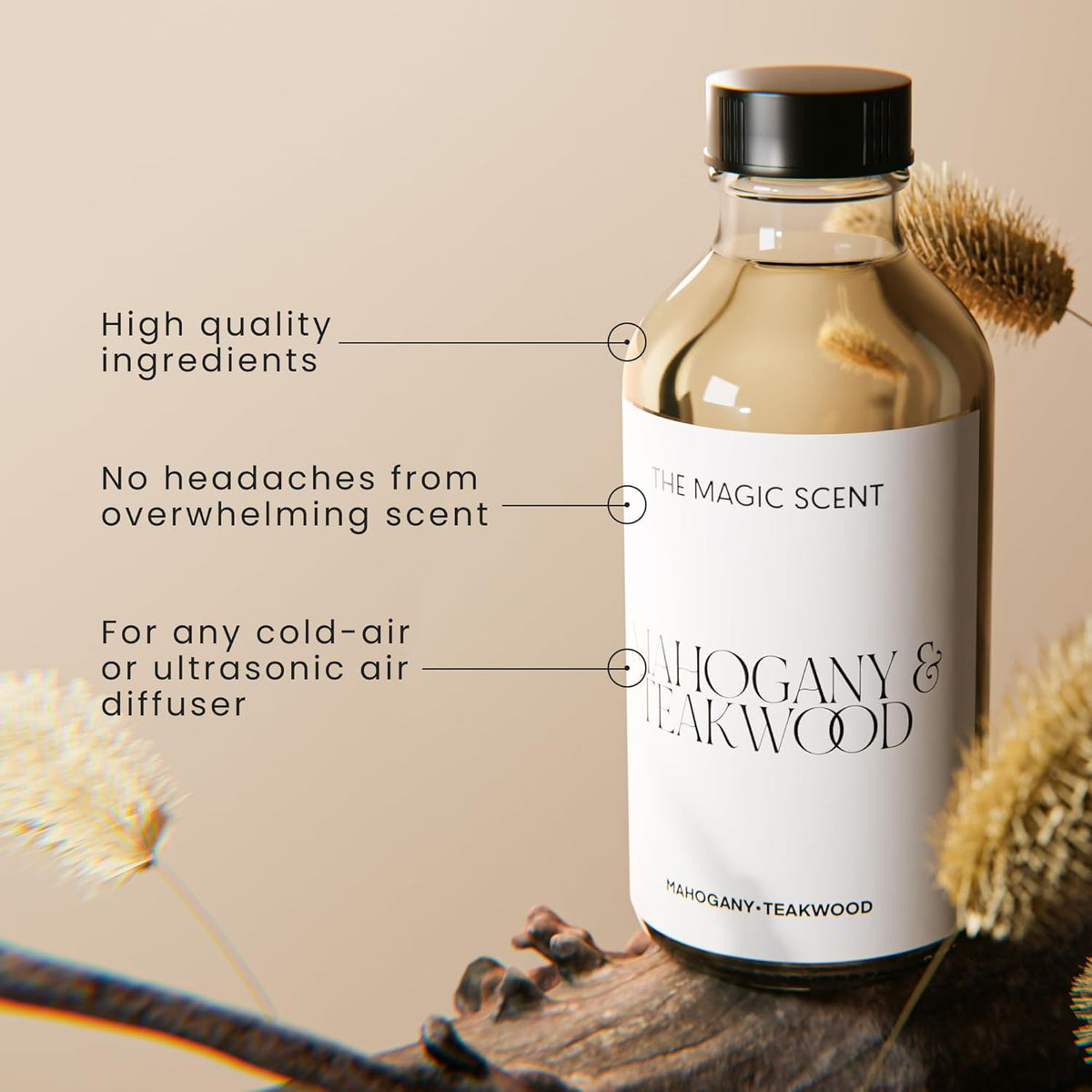Mahogany & Teakwood Diffuser Oil - Hotel & Home Luxury Scents Inspired by Abercrombie & Fitch - Diffuser Oil Scents for Home Designed for Use in All Diffusers - 16.9 fl oz, 500 mL