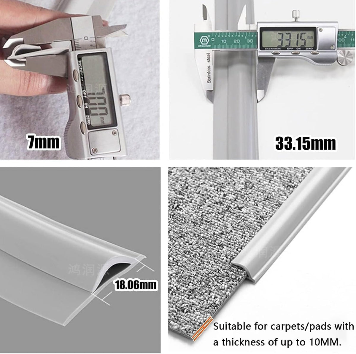 LeongLzt Floor Transition Strip Self-Adhesive Carpet Transition Strip, Flexible Carpet Edge Trim Carpet to Tile Transition Strip Rug Edge Transition Strip