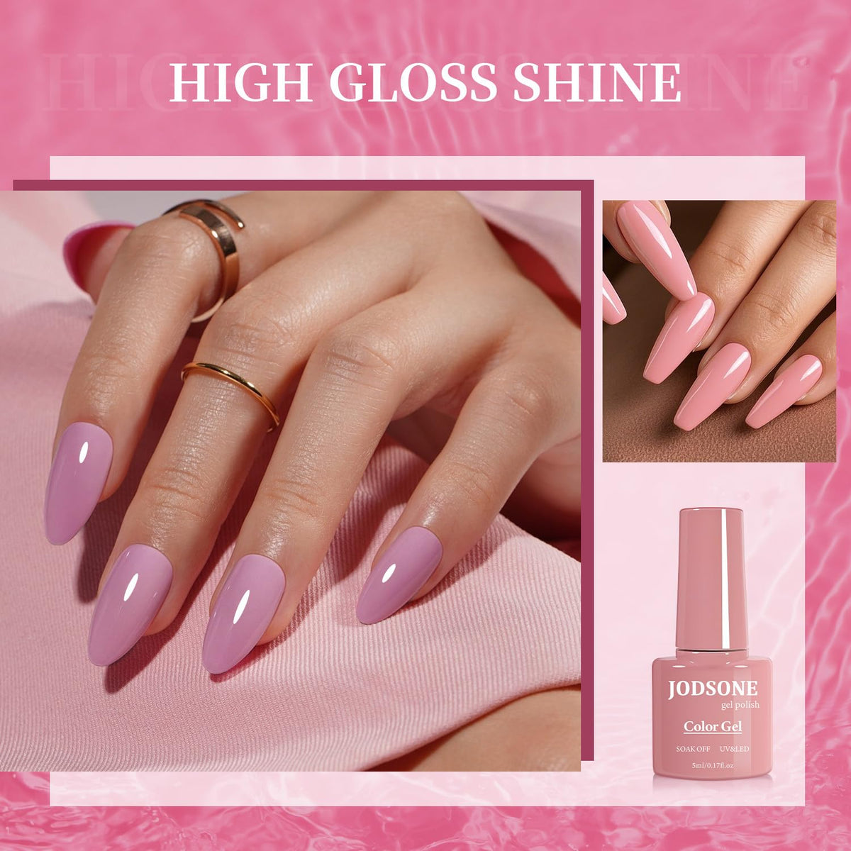 JODSONE 32 Colors Gel Nail Polish Set Same Color Same Bottle No Wipe Base Top Matte Glitter Coat Professional Choice