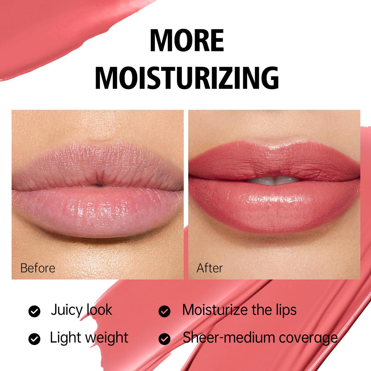MAKI YIKA Moisture Red Lipstick for Women Hydrate Tinted Lip Balm for Dry Cracked Lips Weightless Glossy Lip Color Juicy Finish, MA066 Raspberry