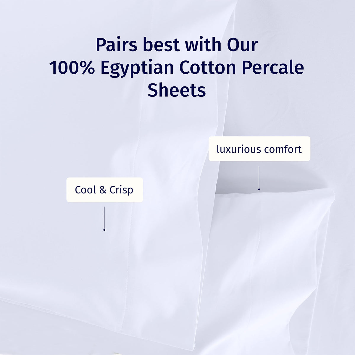 California Design Den Standard/Queen Pillow Cases Set of 2 - Luxury 100% Egyptian Cotton, Crisp Percale, Soft & Breathable Standard/Queen Size Pillow Cases - White