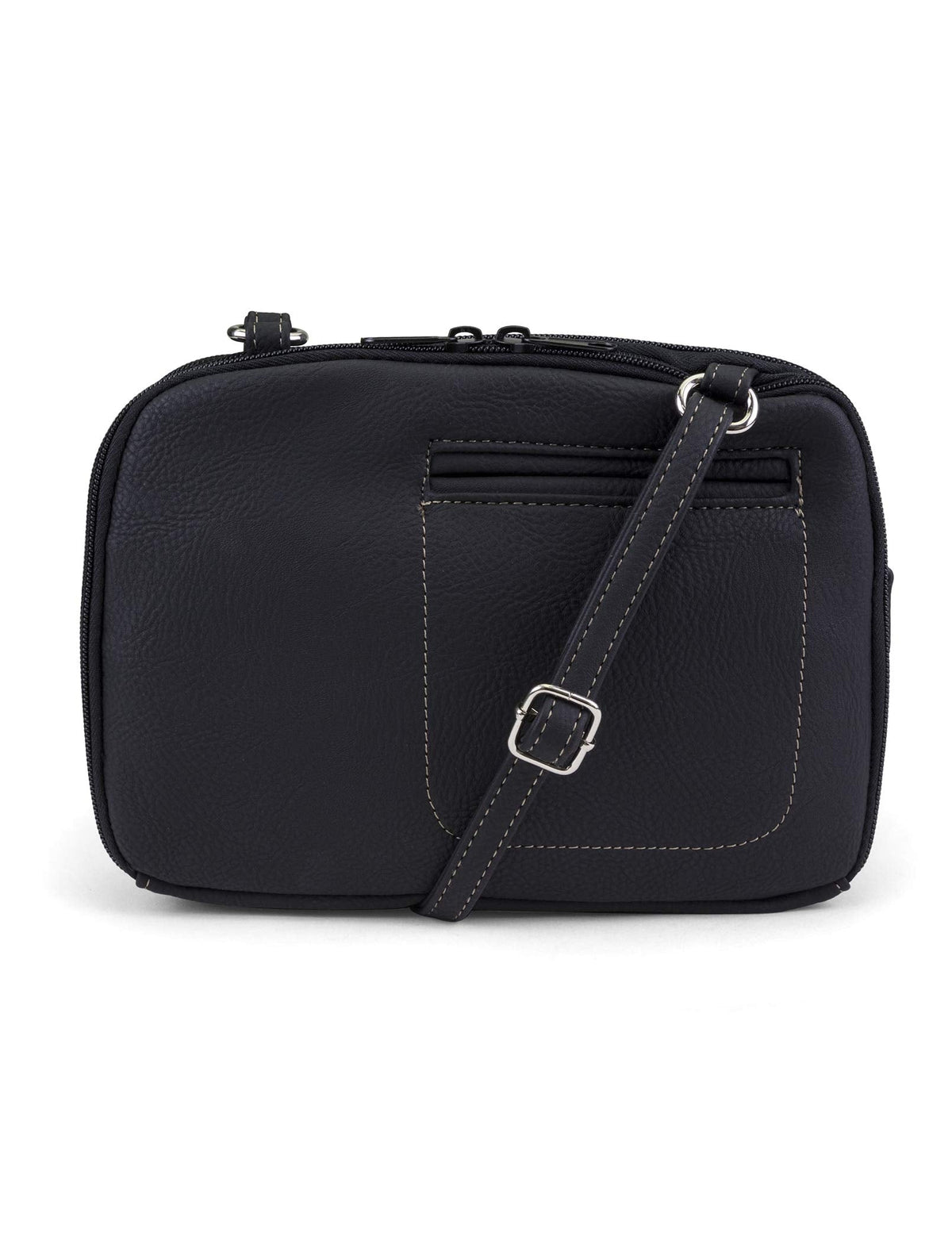 MultiSac Zippy Triple Compartment Crossbody Bag, Black