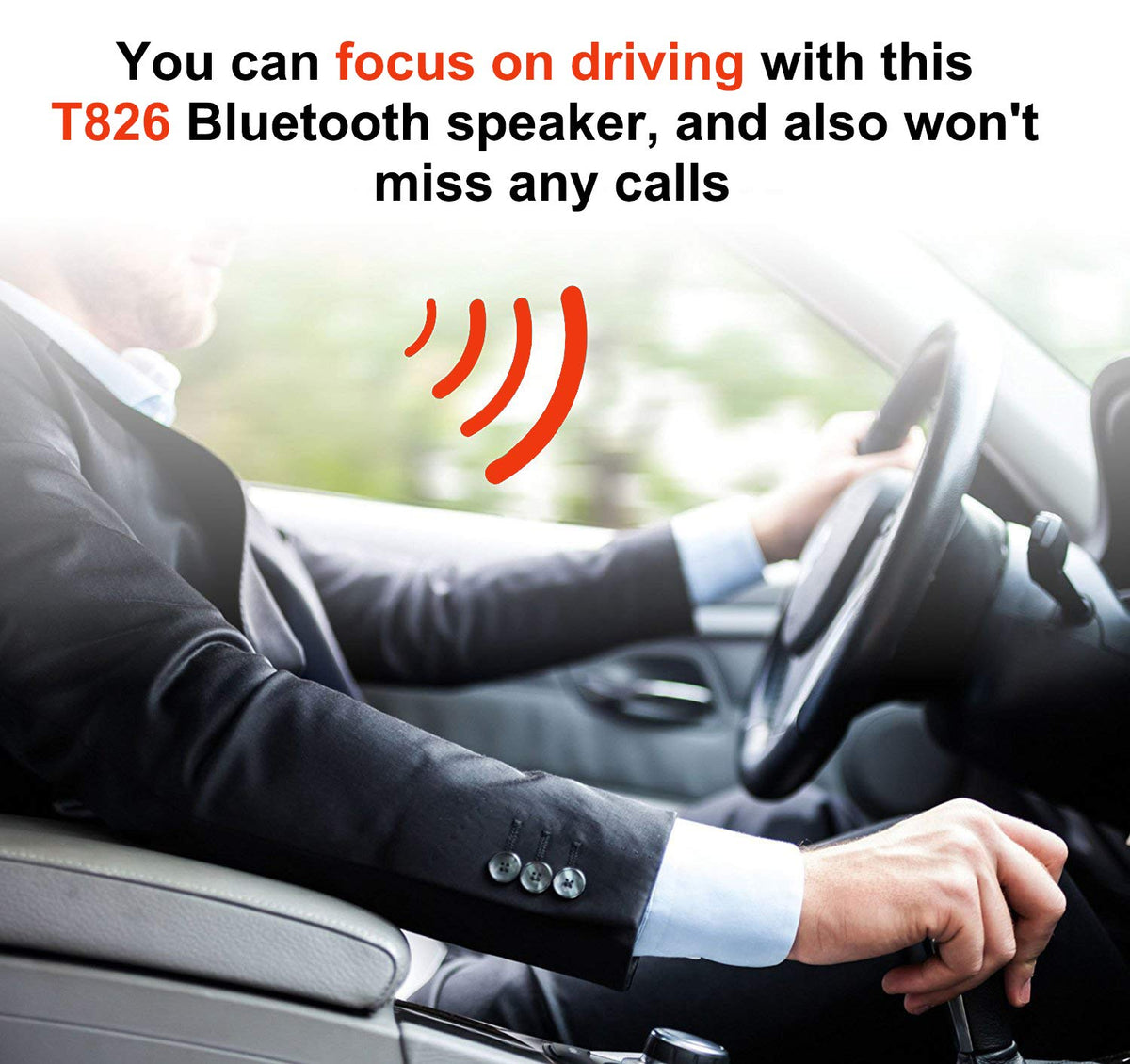 NETVIP Bluetooth Handsfree Speakerphone for Cell Phone, Wireless Car Kit Music Player Adapter with Back-Clip Portable Bluetooth Speaker for Home/Sport/Outdoor, Work with Siri/Google Assistant/TF Card