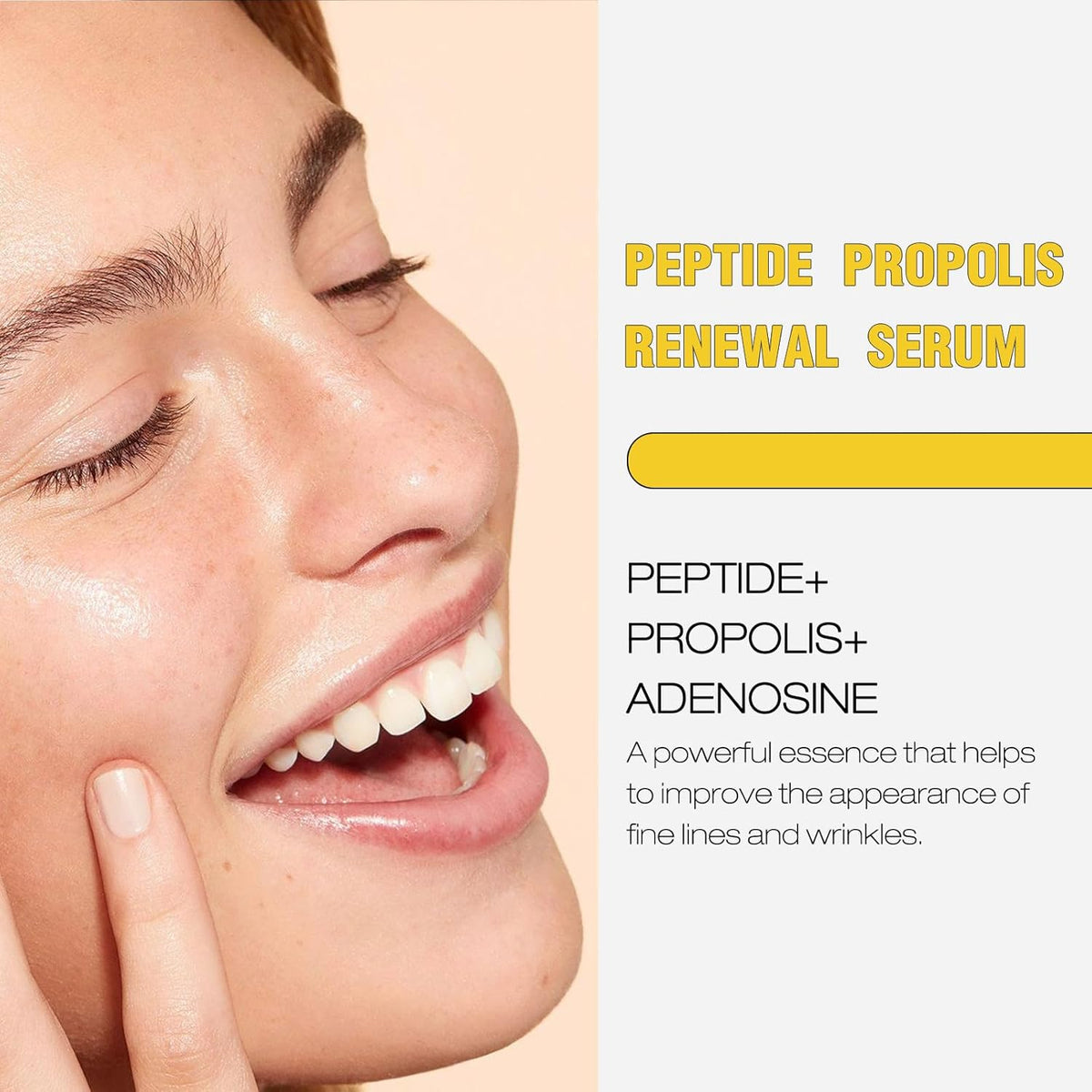 Korean Peptide Propolis Renewal Serum, Hydration & Wrinkle Renewal Serum, Anti-Aging Face Essence with Peptide Propolis Complex, for All Skin Types (Y)