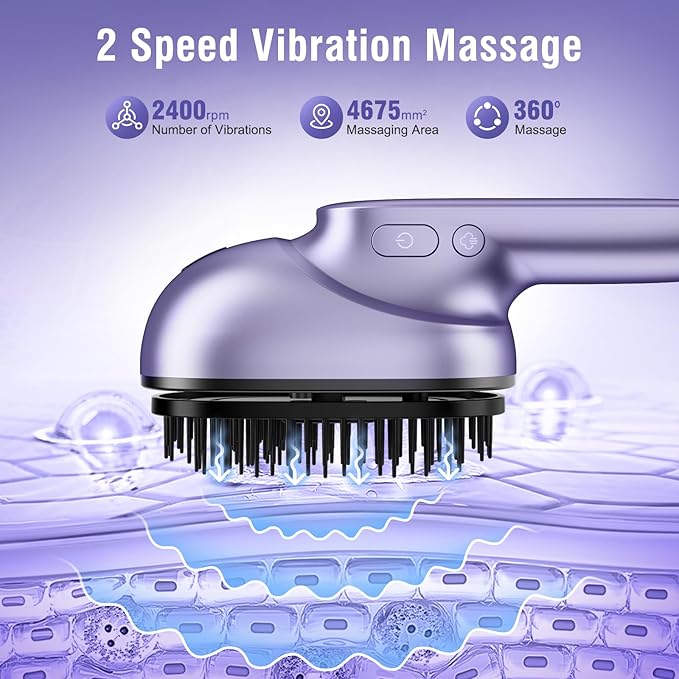 Electric Scalp Massager Brush, Portable Vibrating Scalp Massager Tool, Scalp Massage Tool, Head Massager for Hair Scalp Relax with Hair Oil, Nourishes Hair (Purple)