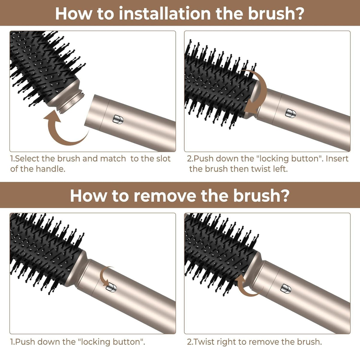 Yitrust 6 in 1 Blow Dryer Brush 60000RPM Hair Dryer Brush Detachable Air Curler Wrap Styler Professional Hot Air Brush Round Brush Blow Dryer Hair Styling Tools (Silver)