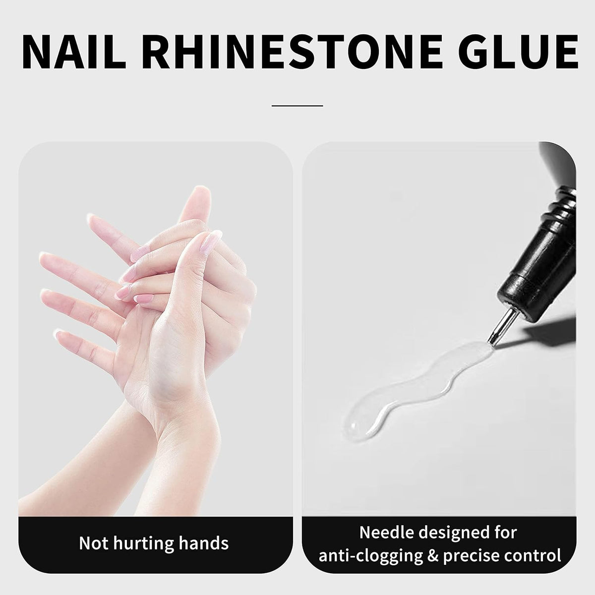 AIJIMEI 17g Nail Rhinestone Glue Nail Glue for Decorations Nail Charm 3D Nails Rhinestone Gel for Gem Nail Art Jewel Diamonds Solid Nail Gel (2Pcs)