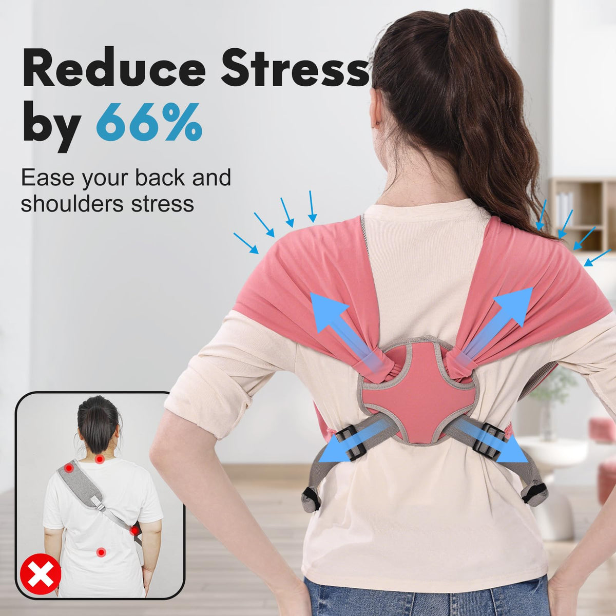 Supet Dog Sling Carrier for Small Pets, Hands Free Front Cat Sling, Reducing Back Neck Pain Anti-Anxiety, Adjustable Soft Carrying